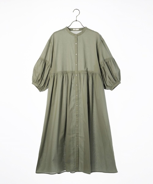 Honeys（ハニーズ）の「バンドカラーワンピース（ワンピース・レディース・ブラック/ブラウン/カーキ/アイボリー/ダークオレンジ・S/M/L）」の7枚目の写真