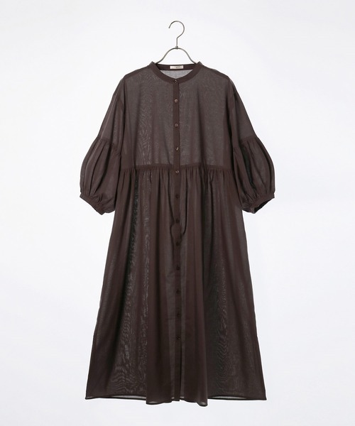 Honeys（ハニーズ）の「バンドカラーワンピース（ワンピース・レディース・ブラック/ブラウン/カーキ/アイボリー/ダークオレンジ・S/M/L）」の12枚目の写真