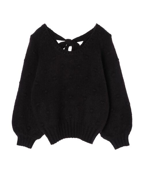 SLURR（スラ―）の「【マシンウォッシャブル】ぽこぽこドットニット（ニット/セーター・レディース・ブラック/オフホワイト・FREE）」の17枚目の写真