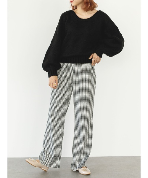 SLURR（スラ―）の「【マシンウォッシャブル】ぽこぽこドットニット（ニット/セーター・レディース・ブラック/オフホワイト・FREE）」の11枚目の写真