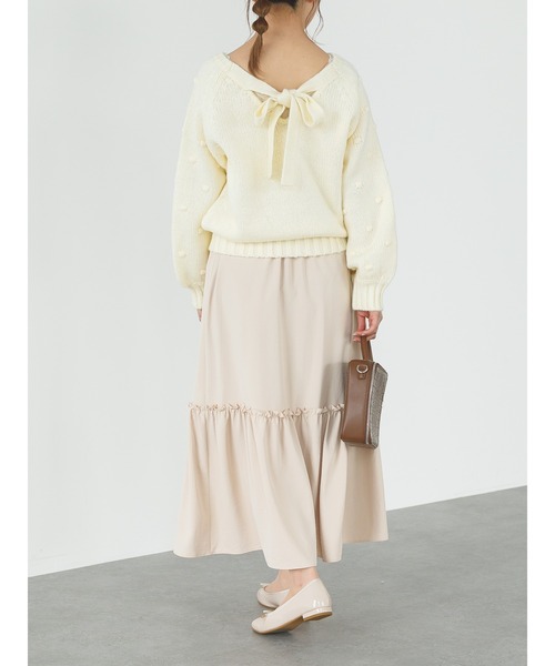 SLURR（スラ―）の「【マシンウォッシャブル】ぽこぽこドットニット（ニット/セーター・レディース・ブラック/オフホワイト・FREE）」の8枚目の写真