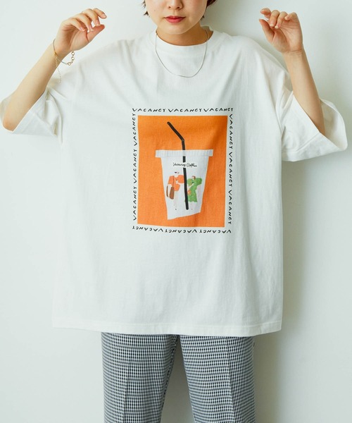 VACANCY（ヴァカンシー）の「【Aki Ishibashi×VACANCY】コラボイラストBIGTシャツ（Tシャツ/カットソー・レディース・ホワイト/オレンジ・FREE）」の20枚目の写真