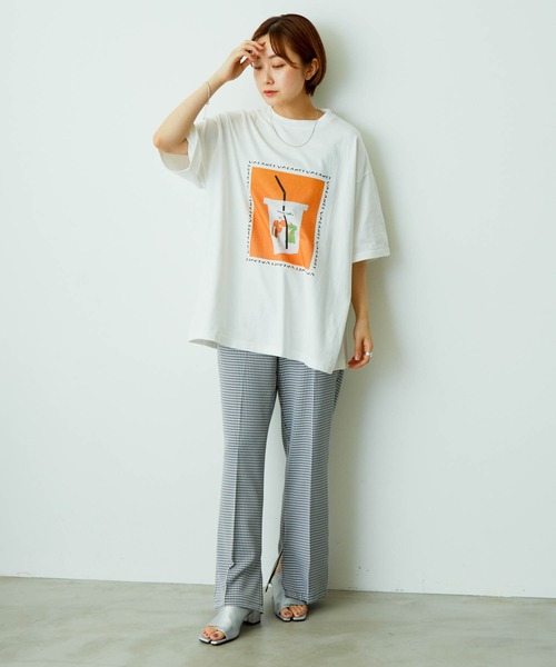 VACANCY（ヴァカンシー）の「【Aki Ishibashi×VACANCY】コラボイラストBIGTシャツ（Tシャツ/カットソー・レディース・ホワイト/オレンジ・FREE）」の21枚目の写真
