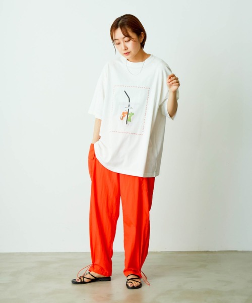VACANCY（ヴァカンシー）の「【Aki Ishibashi×VACANCY】コラボイラストBIGTシャツ（Tシャツ/カットソー・レディース・ホワイト/オレンジ・FREE）」の10枚目の写真