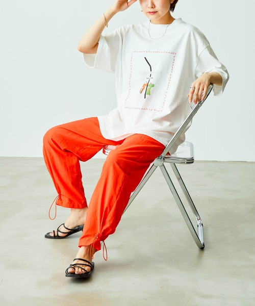 VACANCY（ヴァカンシー）の「【Aki Ishibashi×VACANCY】コラボイラストBIGTシャツ（Tシャツ/カットソー・レディース・ホワイト/オレンジ・FREE）」の17枚目の写真