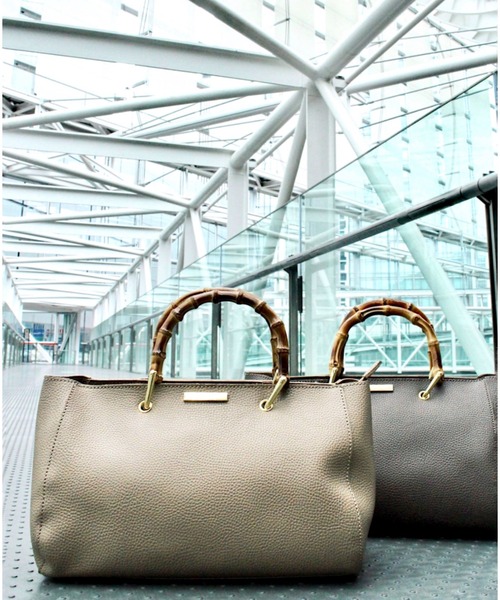 KATIE LOXTON（ケイティロクストン）の「【KATIE LOXTON】バンブートート（トートバッグ・レディース・ベージュ/ブラウン・FREE）」の8枚目の写真