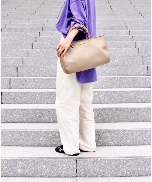 KATIE LOXTON（ケイティロクストン）の「【KATIE LOXTON】バンブートート（トートバッグ・レディース・ベージュ/ブラウン・FREE）」の13枚目の写真