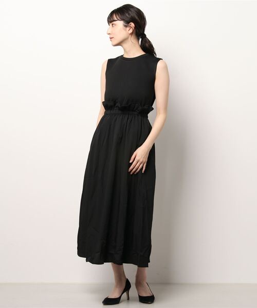 KOBE LETTUCE（コウベレタス）の「ウエストギャザーフレアワンピース（ワンピース・レディース・ブラック×カーキ/ベージュ系その他/ブラック×ブラック・FREE）」の11枚目の写真