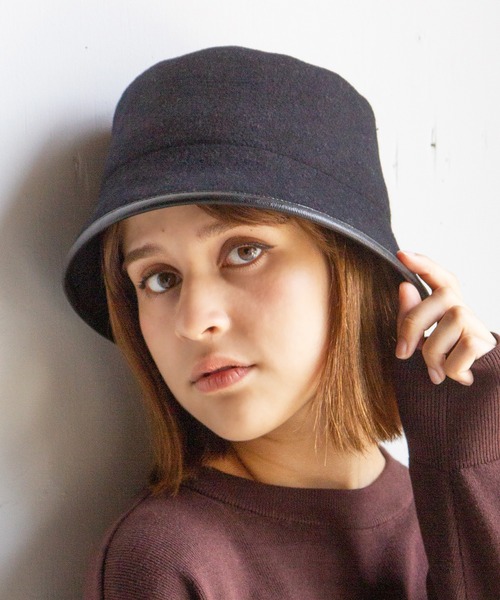 14+（イチヨンプラス）の「パイピングウールバケットハット（ハット・レディース・ブラック/ベージュ/ブラウン/オフホワイト・FREE/LARGE）」の15枚目の写真