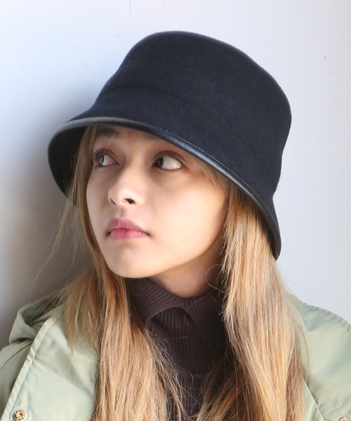 14+（イチヨンプラス）の「パイピングウールバケットハット（ハット・レディース・ブラック/ベージュ/ブラウン/オフホワイト・FREE/LARGE）」の21枚目の写真