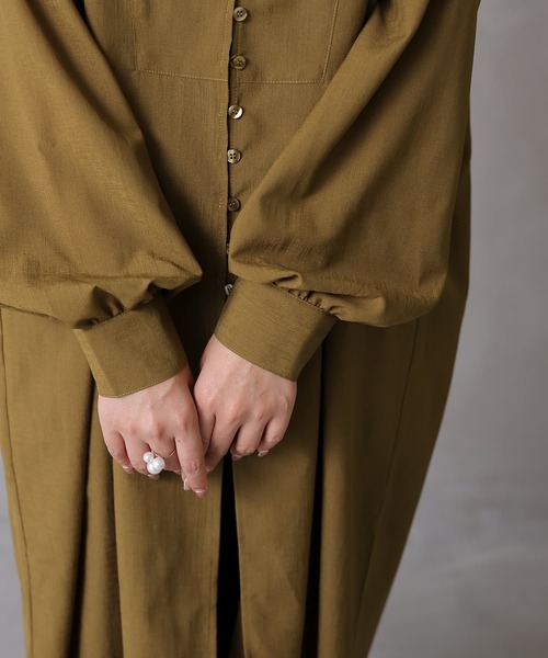 osharewalker（オシャレウォーカー）の「【廃盤】『ボザム切替スリットワンピース』（シャツワンピース・レディース・ブラック/パープル/オリーブ・FREE）」の10枚目の写真