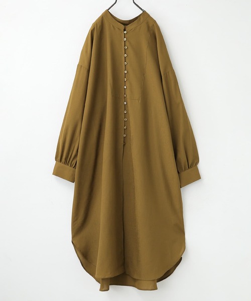 osharewalker（オシャレウォーカー）の「【廃盤】『ボザム切替スリットワンピース』（シャツワンピース・レディース・ブラック/パープル/オリーブ・FREE）」の18枚目の写真