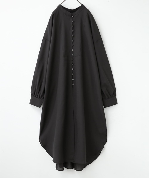 osharewalker（オシャレウォーカー）の「【廃盤】『ボザム切替スリットワンピース』（シャツワンピース・レディース・ブラック/パープル/オリーブ・FREE）」の15枚目の写真