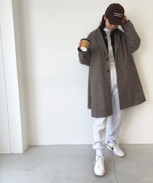 CANAL JEAN(キャナルジーン)の「RED CHOP WORKS(レッドチョップワークス) ウールチェックコート(チェスターコート・レディース・ブラウン・38)」の5枚目の写真