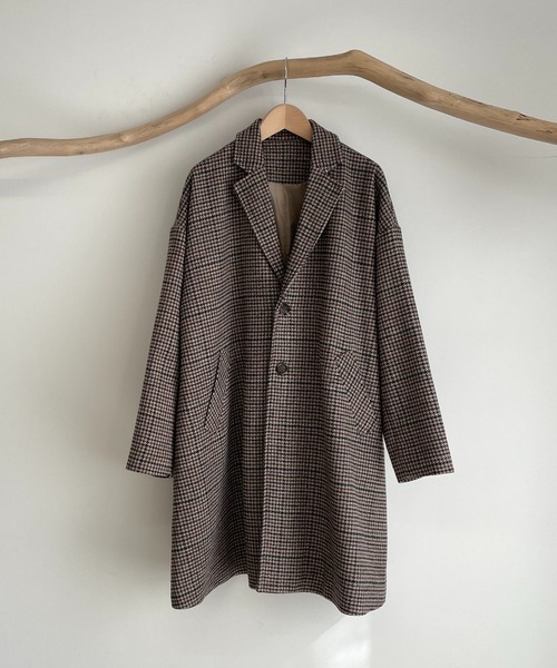 CANAL JEAN(キャナルジーン)の「RED CHOP WORKS(レッドチョップワークス) ウールチェックコート(チェスターコート・レディース・ブラウン・38)」の9枚目の写真