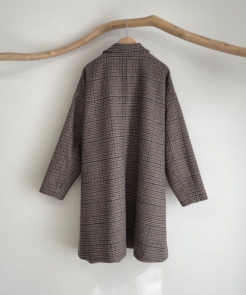 CANAL JEAN(キャナルジーン)の「RED CHOP WORKS(レッドチョップワークス) ウールチェックコート(チェスターコート・レディース・ブラウン・38)」の7枚目の写真