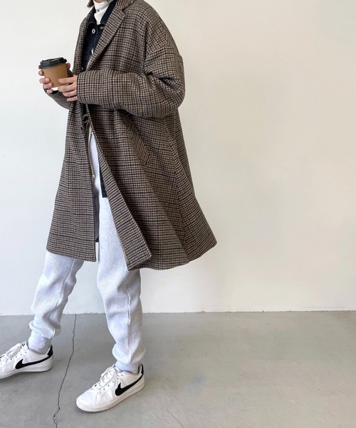 CANAL JEAN(キャナルジーン)の「RED CHOP WORKS(レッドチョップワークス) ウールチェックコート(チェスターコート・レディース・ブラウン・38)」の3枚目の写真