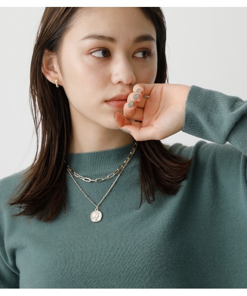 AZUL by moussy（アズールバイマウジー）の「DOUBLE CHAIN COIN NECKLACE / ダブルチェーンコインネックレス（ネックレス・レディース・ゴールド系その他/シルバー・FREE）」の10枚目の写真