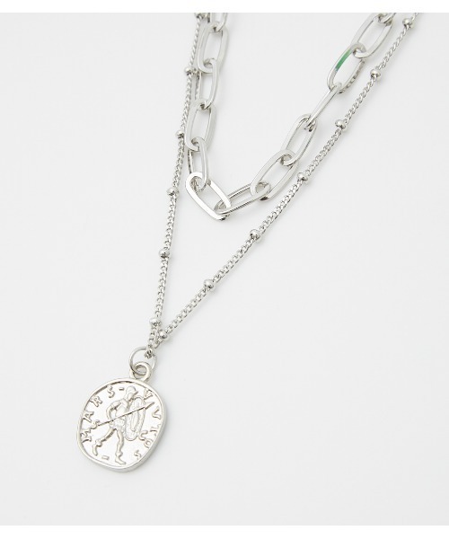 AZUL by moussy（アズールバイマウジー）の「DOUBLE CHAIN COIN NECKLACE / ダブルチェーンコインネックレス（ネックレス・レディース・ゴールド系その他/シルバー・FREE）」の12枚目の写真