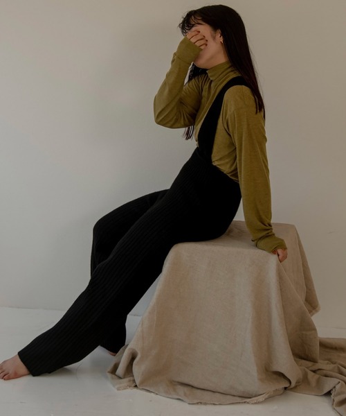 lawgy(ラウジー)の「one shoulder rib knit pants(その他パンツ・レディース・ブラック/ブラウン/グリーン・FREE)」の8枚目の写真