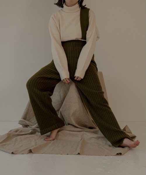 lawgy(ラウジー)の「one shoulder rib knit pants(その他パンツ・レディース・ブラック/ブラウン/グリーン・FREE)」の14枚目の写真
