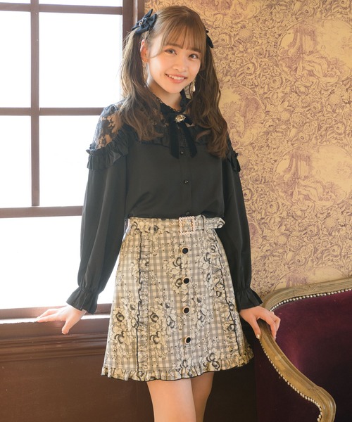 ROJITA(ロジータ)の「レースボンディング台形スカート(スカート・レディース・ブラック/グレー/アイボリー/ピンク系その他・FREE)」の20枚目の写真