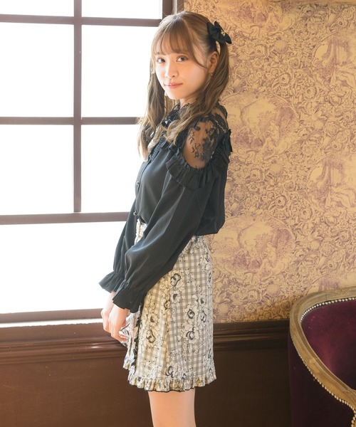 ROJITA(ロジータ)の「レースボンディング台形スカート(スカート・レディース・ブラック/グレー/アイボリー/ピンク系その他・FREE)」の10枚目の写真