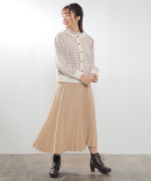 Honeys(ハニーズ)の「チェック柄カーデ(カーディガン/ボレロ・レディース・ブラック/ピンク/サックスブルー/ベージュ・S/M/L)」の10枚目の写真