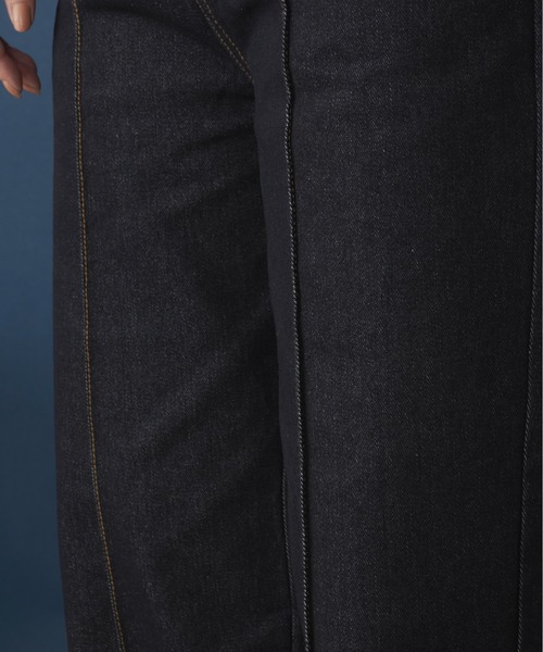 Aunt Marie's（アントマリーズ）の「センタープリーツデニムパンツ / 低身長向けＳサイズ有（デニムパンツ・レディース・ブラック/ネイビー・SMALL/FREE）」の6枚目の写真