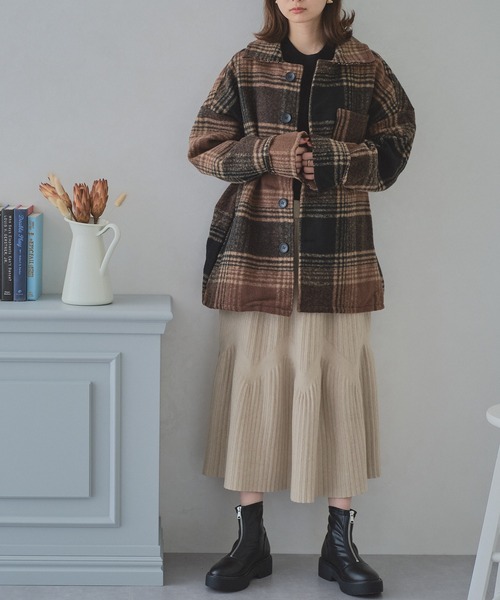 acro(アクロ)の「マストトレンド オーバーサイズ チェック柄アウター/AC1182(その他アウター・レディース・ブラウン/ブラック・フリ-)」の13枚目の写真