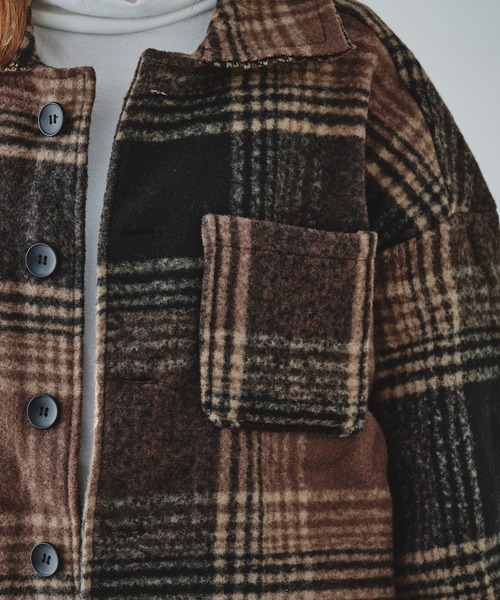 acro(アクロ)の「マストトレンド オーバーサイズ チェック柄アウター/AC1182(その他アウター・レディース・ブラウン/ブラック・フリ-)」の14枚目の写真