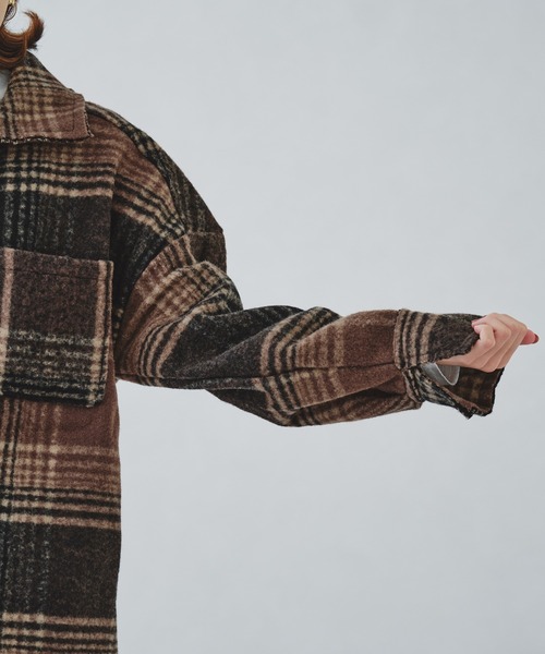 acro(アクロ)の「マストトレンド オーバーサイズ チェック柄アウター/AC1182(その他アウター・レディース・ブラウン/ブラック・フリ-)」の12枚目の写真