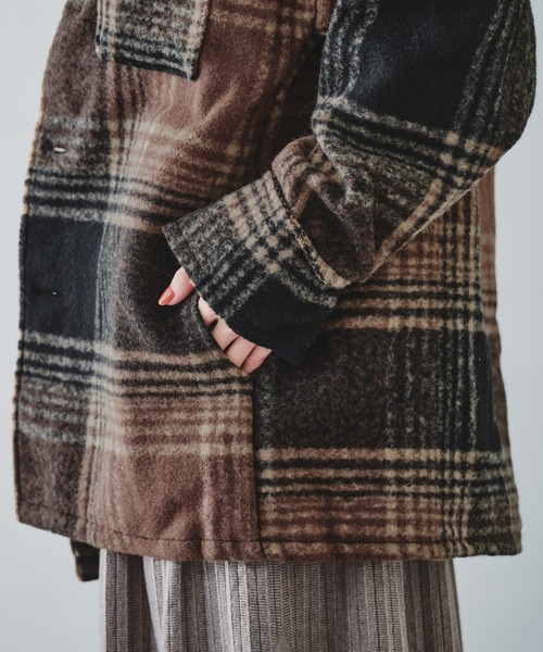 acro(アクロ)の「マストトレンド オーバーサイズ チェック柄アウター/AC1182(その他アウター・レディース・ブラウン/ブラック・フリ-)」の8枚目の写真