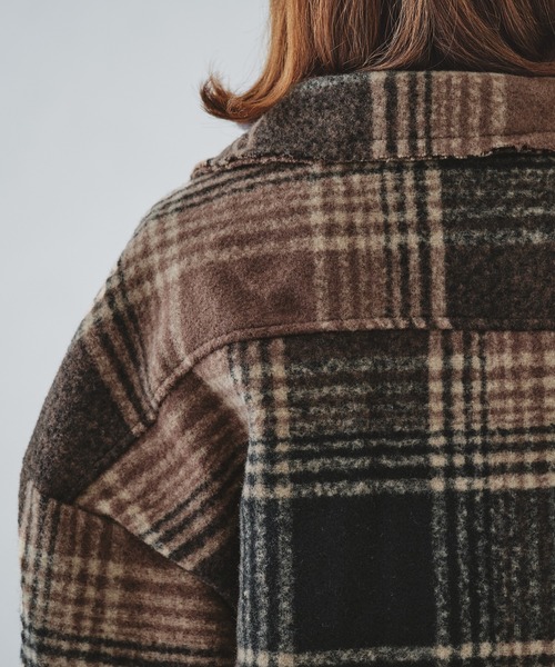 acro(アクロ)の「マストトレンド オーバーサイズ チェック柄アウター/AC1182(その他アウター・レディース・ブラウン/ブラック・フリ-)」の9枚目の写真