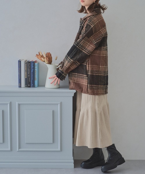 acro(アクロ)の「マストトレンド オーバーサイズ チェック柄アウター/AC1182(その他アウター・レディース・ブラウン/ブラック・フリ-)」の11枚目の写真