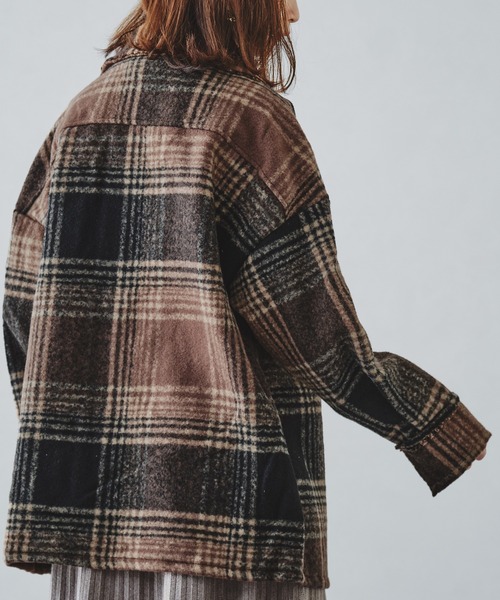 acro(アクロ)の「マストトレンド オーバーサイズ チェック柄アウター/AC1182(その他アウター・レディース・ブラウン/ブラック・フリ-)」の6枚目の写真