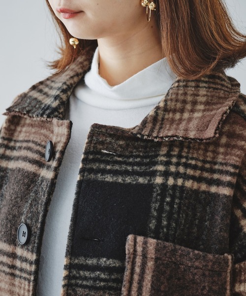 acro(アクロ)の「マストトレンド オーバーサイズ チェック柄アウター/AC1182(その他アウター・レディース・ブラウン/ブラック・フリ-)」の10枚目の写真