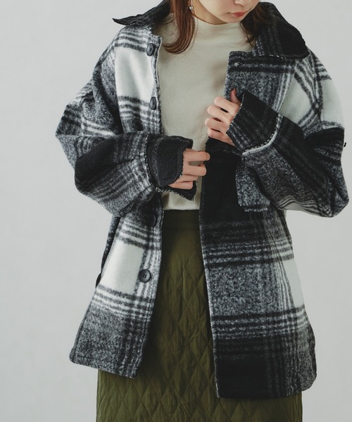 acro(アクロ)の「マストトレンド オーバーサイズ チェック柄アウター/AC1182(その他アウター・レディース・ブラウン/ブラック・フリ-)」の15枚目の写真