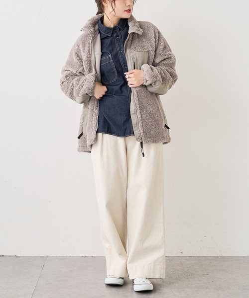 GERRY(ジェリー)の「【GERRY】BOA HALF JACKET/ボアハーフジャケット(その他アウター・レディース・オフホワイト/ブラック/グレー・FREE)」の3枚目の写真