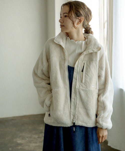 GERRY(ジェリー)の「【GERRY】BOA HALF JACKET/ボアハーフジャケット(その他アウター・レディース・オフホワイト/ブラック/グレー・FREE)」の1枚目の写真