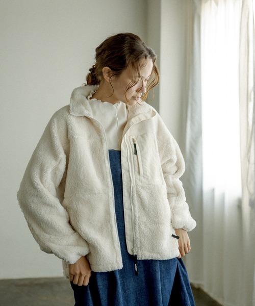 GERRY(ジェリー)の「【GERRY】BOA HALF JACKET/ボアハーフジャケット(その他アウター・レディース・オフホワイト/ブラック/グレー・FREE)」の20枚目の写真