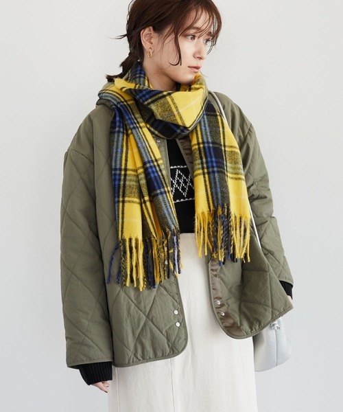 Green　Parks（グリーンパークス）の「キルトショートブルゾン＊（ブルゾン・レディース・カーキ/イエロー/ライトベージュ/ブラック・FREE）」の4枚目の写真