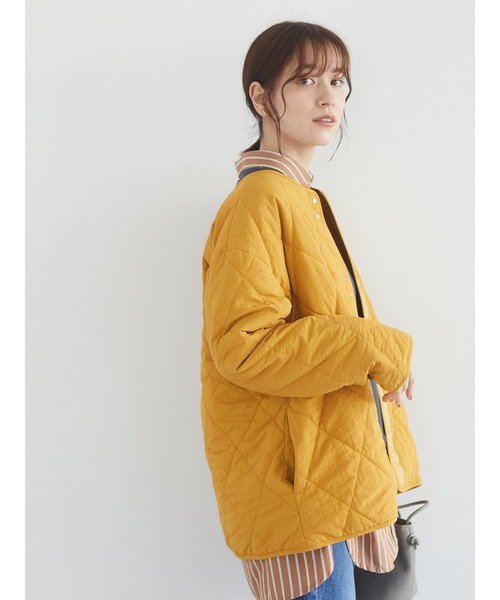 Green　Parks（グリーンパークス）の「キルトショートブルゾン＊（ブルゾン・レディース・カーキ/イエロー/ライトベージュ/ブラック・FREE）」の13枚目の写真