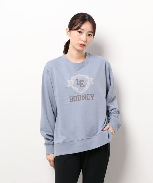 Lugnoncure(ルノンキュール)の「刺繍スウェット(スウェット・レディース・オフホワイト/チャコール/ブルー・フリ-)」の3枚目の写真