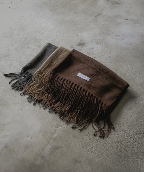 nowm(ノウム)の「【nowm】LONG MUFFLER / 大判マフラー(マフラー・メンズ・ブラック系その他/ブラウン系その他/グレイッシュベージュ・FREE)」の17枚目の写真