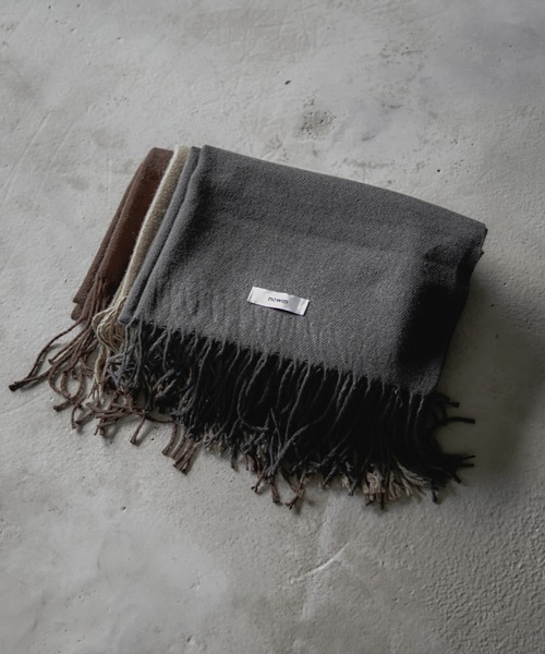 nowm(ノウム)の「【nowm】LONG MUFFLER / 大判マフラー(マフラー・メンズ・ブラック系その他/ブラウン系その他/グレイッシュベージュ・FREE)」の5枚目の写真