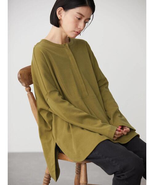 AMERICAN HOLIC（アメリカンホリック）の「シャツディテールポンチプルオーバー（Tシャツ/カットソー・レディース・ブラック/キャメル・M/L）」の12枚目の写真