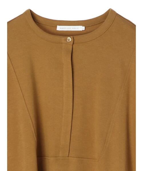 AMERICAN HOLIC（アメリカンホリック）の「シャツディテールポンチプルオーバー（Tシャツ/カットソー・レディース・ブラック/キャメル・M/L）」の7枚目の写真