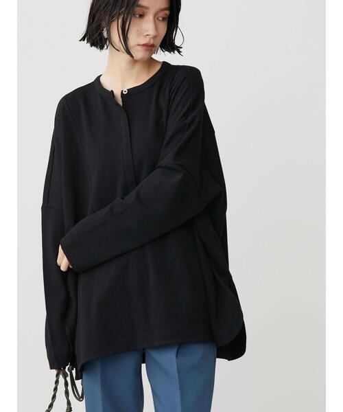 AMERICAN HOLIC（アメリカンホリック）の「シャツディテールポンチプルオーバー（Tシャツ/カットソー・レディース・ブラック/キャメル・M/L）」の2枚目の写真