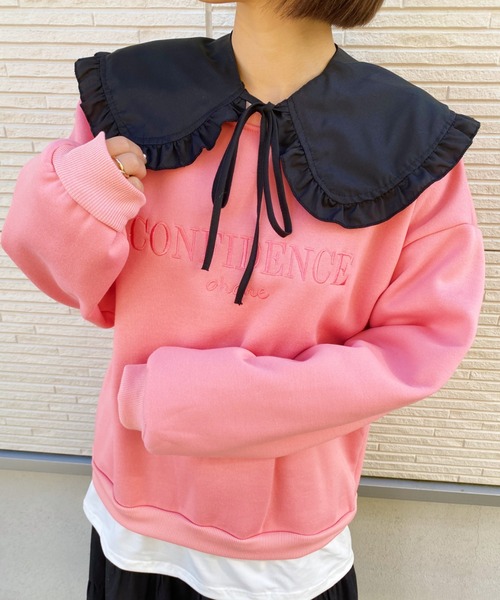 at12:03(アットイチニーゼロサン)の「フリル付け襟(付け襟・レディース・ホワイト/ブラック・FREE)」の2枚目の写真